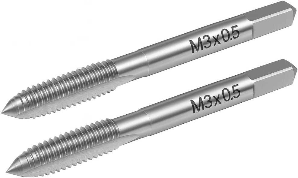 M8x1.25 Metric Straight Fluted Machine Thread Tap HSS 2Pcs Right Hand Internal Thread Tool for Thread Repair or New Threading