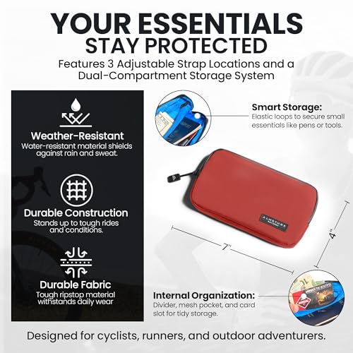 Image of ALMSTHRE Ride Wallet 7 inchx4 inch | Waterproof Cycling Wallet for Phone, Cards & Essentials | Durable Ripstop Nylon - Fits Most Phones & Passports | Secure Storage for Biking & Travel
