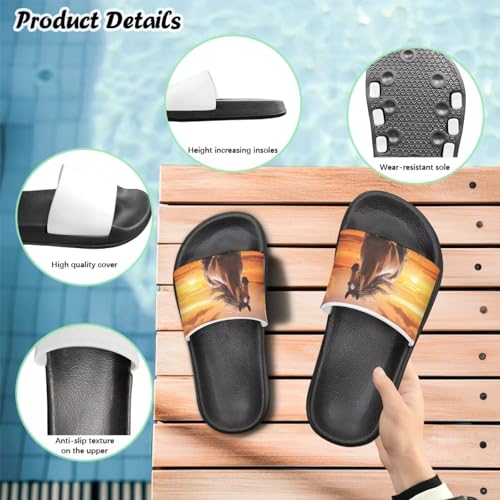 Image of Unisex Slides for Girls Boys Comfortable Slippers Slides Non-slip Shower Shoes House Fashion Thick for Indoor & Outdoor Gifts