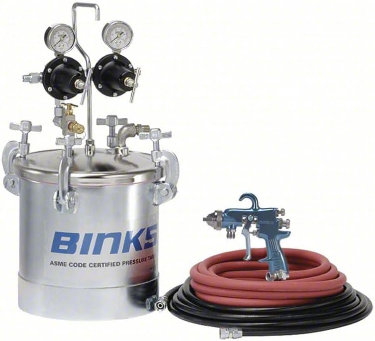 Miniatura 1 de Binks 98C-357 - Olla de tanque de presión de 2.8 galones con pistola pulverizadora convencional 2100