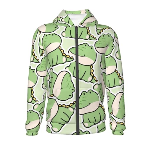 Cute Crocodile Kids Pullover Hoodies Boys Zip Up Sweatshirts Girls Athletic Clothes with Pocket2