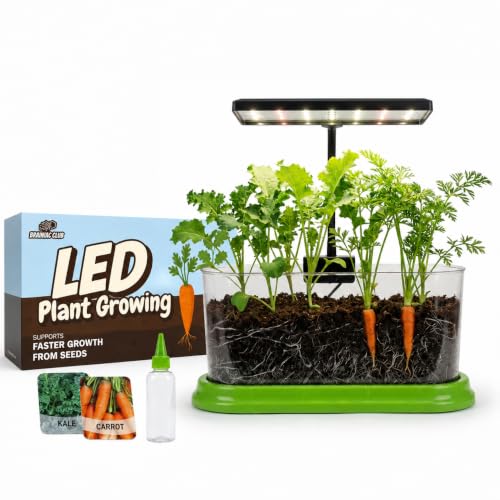 Plant Growing Kit with LED Grow Light & Root Viewer Window, Indoor Garden Kit for Kids & Beginners, STEM Kit, Vegetable & Herb Garden, Indoor Gardening, Science Kit for Kids - Grow Your Own Plant
