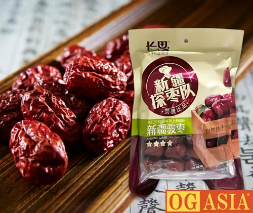 CHANGSI Jun Zao Datteln – Premium Xinjiang Jujubes – Weiche & Fleischige Chinesische Datteln – OG ASIA – 480g Beutel