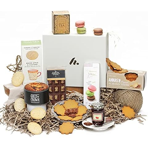 Afternoon Tea Hamper Gift Basket - The Afternoon Tea Delights Mothers Day Hamper with Luxury Biscuits, Jam, Chocolate and Tea Gifts | Moreish Gift Hampers for Women and Men By Clearwater Hampers Cover