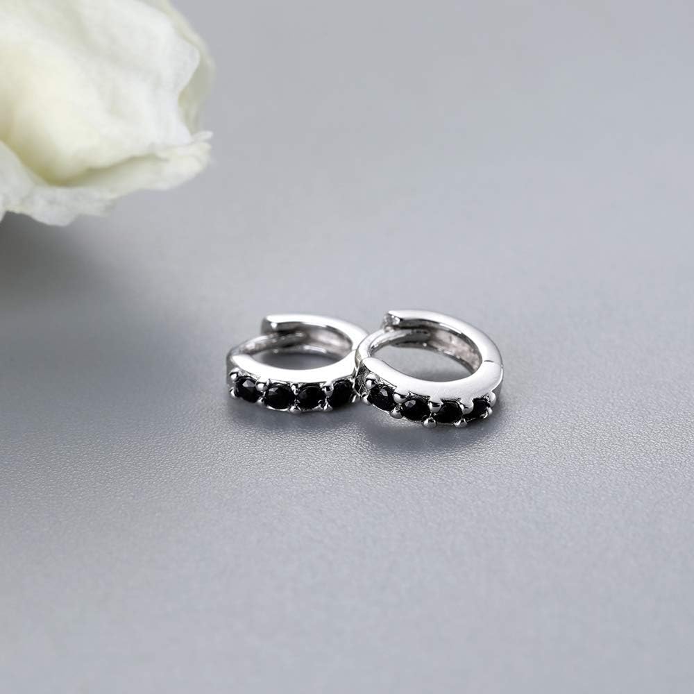 5mm Huggie Earrings 925 Sterling Silver Cubic Zirconia Hoop Earrings Cute Mini Forward Helix Cartilage Earring Hoop for Women - Image 2
