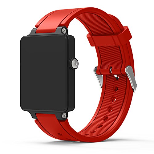 XingWangFa for Garmin Vivoactive Acetate Straps Correas Soft Silicone Sport Correa Replacement Strap For Garmin Vivoactive Acetate SmartWatch-Red