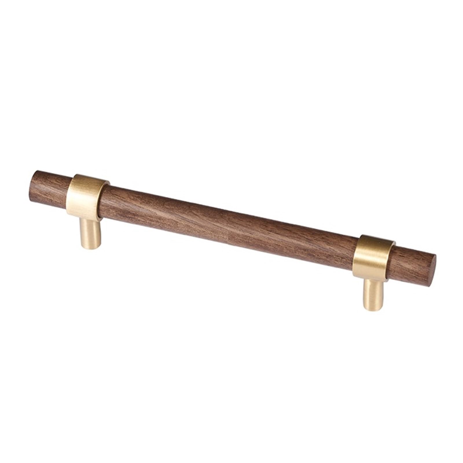CHTKAGV Brass and Black Walnut Wood Cupboard Door Pull Handle