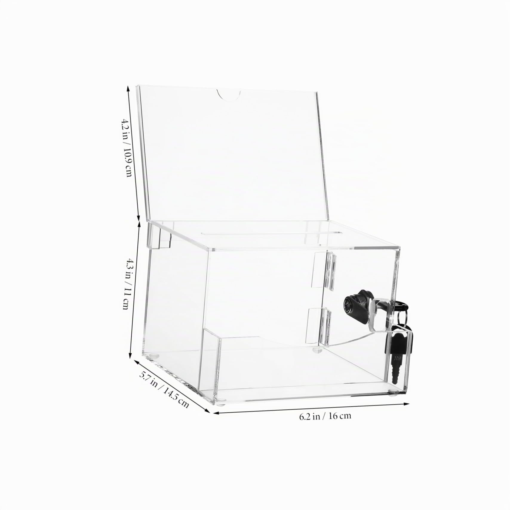 Abschließbare Stimmzettel Box Transparent Acryl 6.30X5.71X4.33In Großes Fassungsvermögen Für Sichere Abstimmung Spendenbox Fundraising Vorschlagsbox