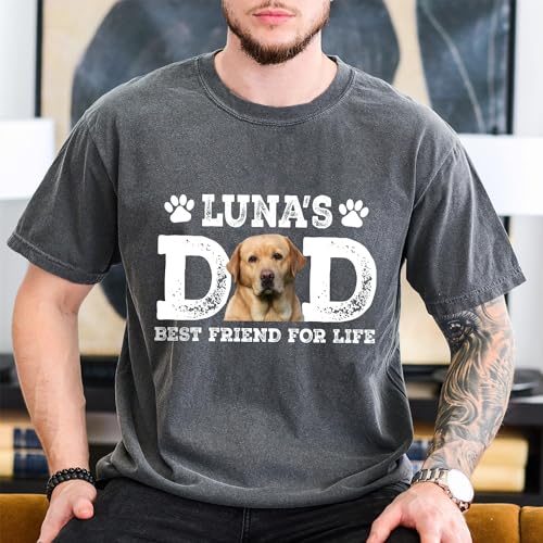 NAZENTI Personalized Dog Dad Shirt, Custom Pet Shirts with Names - Personalized Fathers Day T-Shirt for Men, Best Dad T-Shirt, Gifts for Father's Day, Birthday, Christmas4