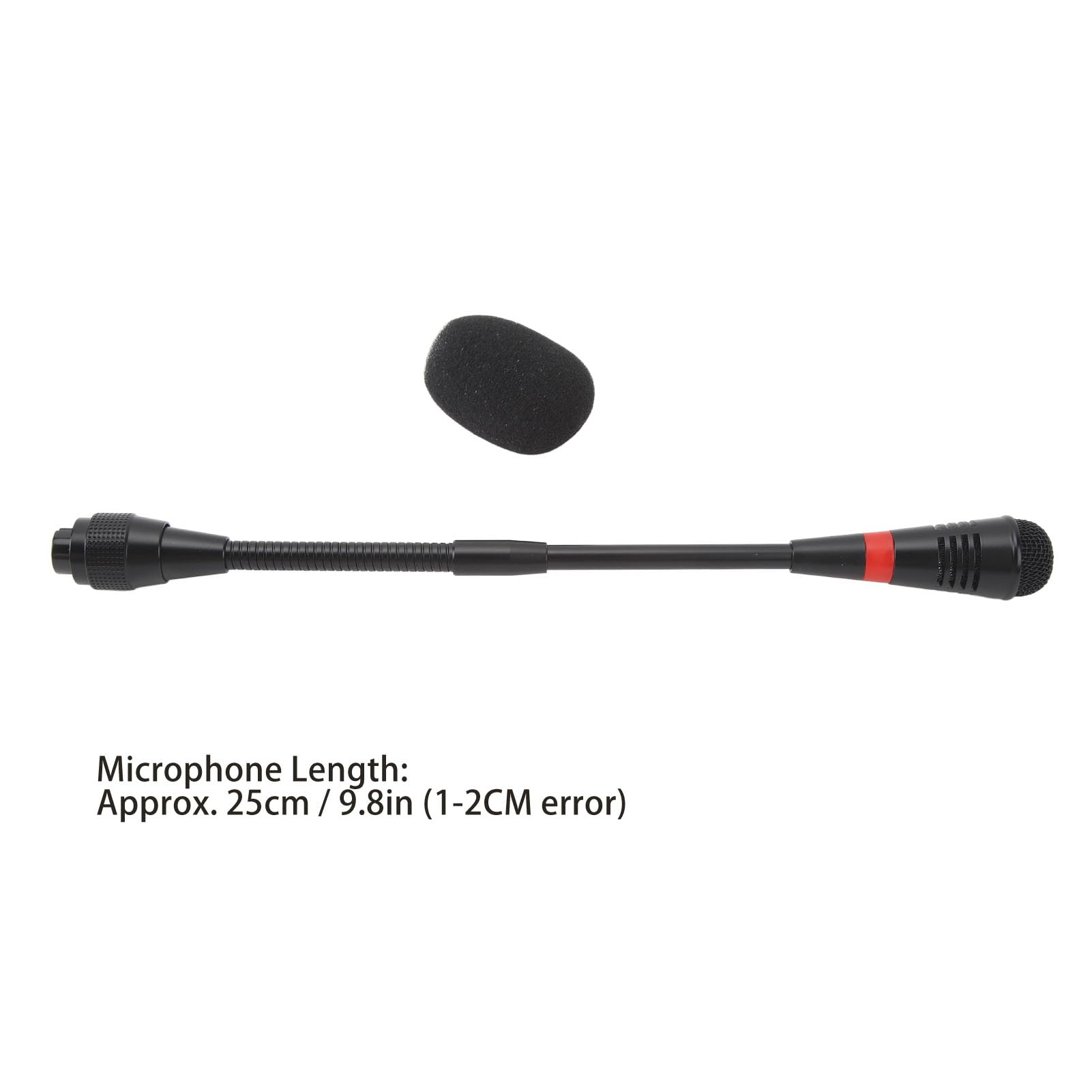 Micrófono de Cuello de Cisne de 25 Cm, Micrófono de Condensador de Voz con Transmisión de Sonido Claro con Carcasa de Aleación de Aluminio, Micrófono de Podio de Cuello de Cisne