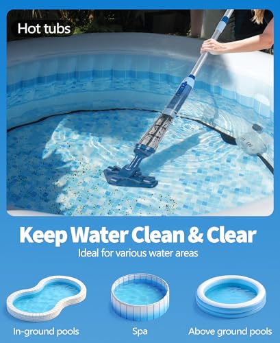 Image of LanOcean 2026 Upgraded Powerful Hot Tub Vacuum Cordless, 15.8 Gals /Min Spa Vacuum for Hot Tub, Handheld Pool Vacuum Cleaner with Water Sensor, Small Pool Vacuum Rechargeable -90 Mins Running Time-Blue