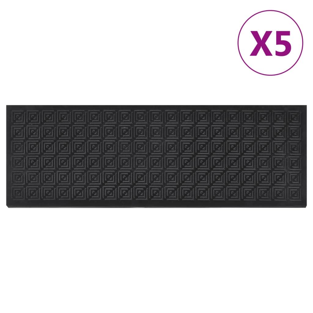 Tidyard Marches d'escalier 5 pcs 25x75 cm Caoutchouc, Tapis de Sécurité Antidérapant Marchette escalier d'intérieur pour Animaux Domestiques et Personnes Agée Style E