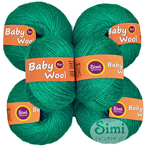 Image of 100% Acrylic Wool Moss 8 Pc Baby Wool 4 ply Wool Ball Hand Knitting Wool /Art Craft Soft Fingering Crochet Hook Yarn-MCArt-HF