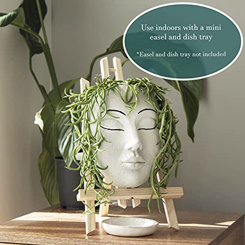 Meadow & Oak Head Planter/Wall Mounted/Outdoor Face Planter With Drainage For Cute Plants/Resin Planter Face Pot, Planter Pots For Outdoor Plants, Cute Plant Pots, Head Planter Pot #TOP4