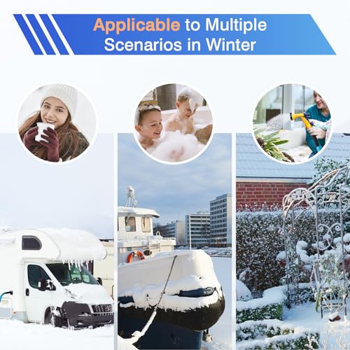 Image of 25FT Heated Drinking Water Hose for RV, Features Water Line Freeze Protection Down to -40F /-40C & Energy-Saving Thermostat, Electrically Heated Hose for RV, Garden, Boat