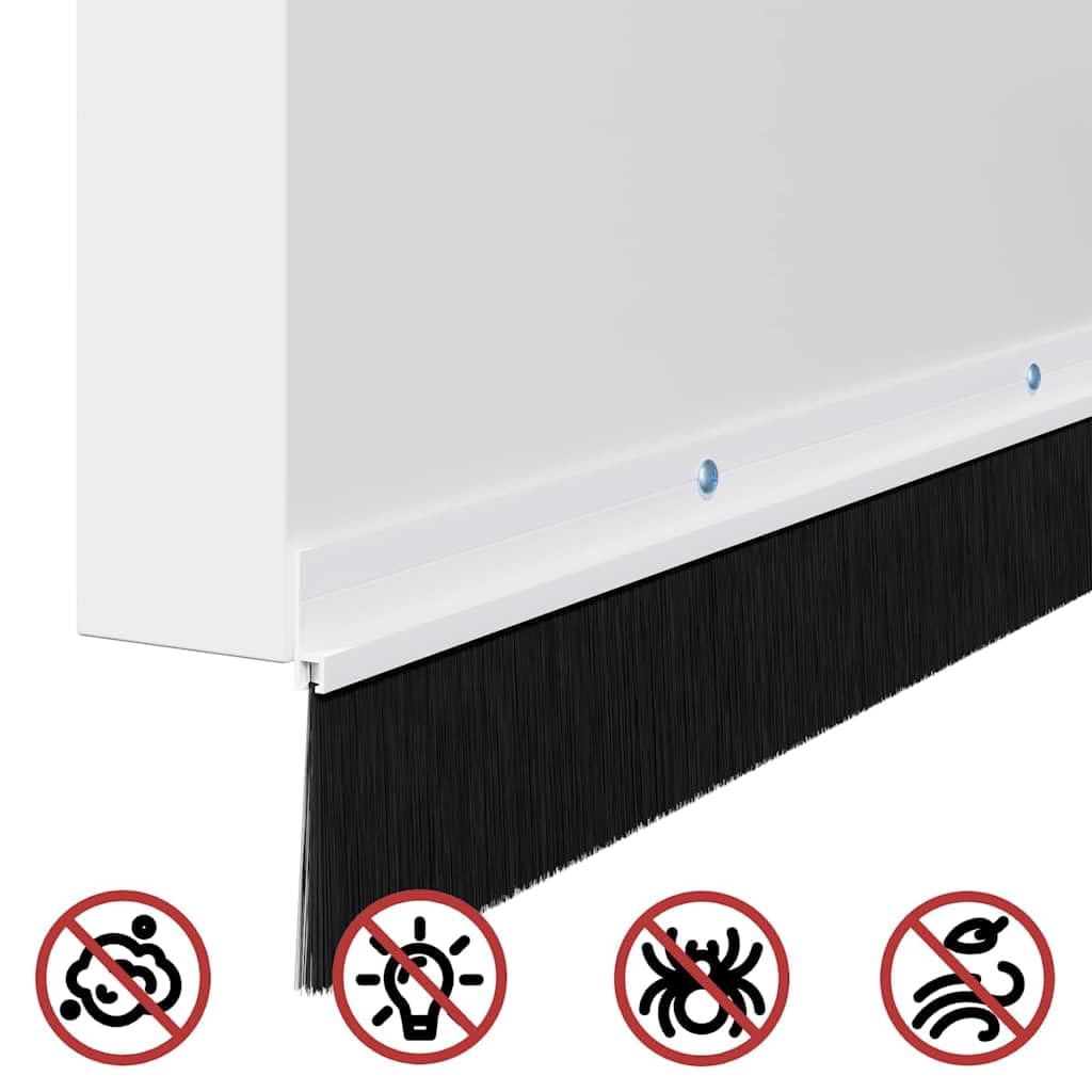 Nakładane uszczelki do drzwi, zestaw 12 sztuk, białe, stop aluminium, 100 x 7 cm, pionowy montaż do futryny drzwi wewnątrz, ochrona przed kurzem i przeciągami