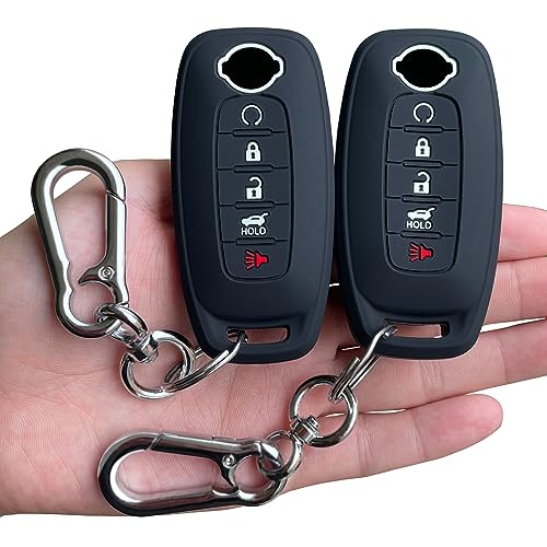 TANDRIVE 5-Button Key Fob Cover for 2023-2026 Nissan Rogue Pathfinder and 2024-2026 Sentra Silicone 2-Pack Black