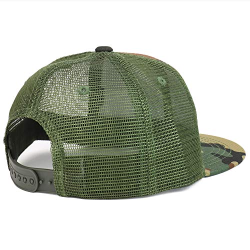 Armycrew Youth Kid's Olive American Flag Patch Flat Bill Snapback Trucker Cap2