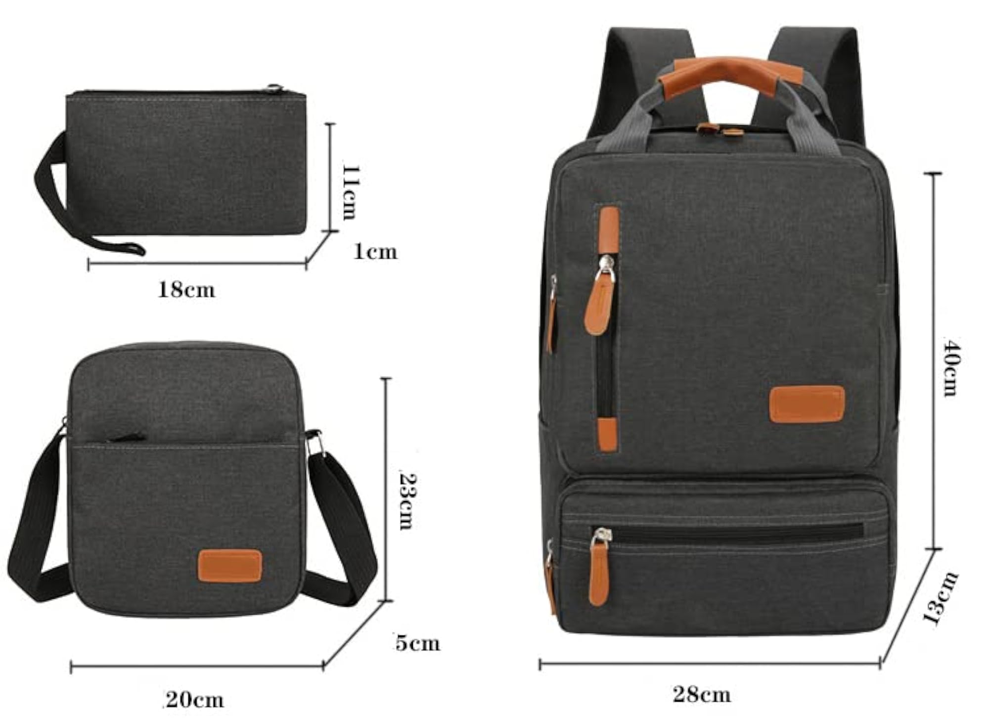 Water Resistant Laptop Backpack Set for Men and Women