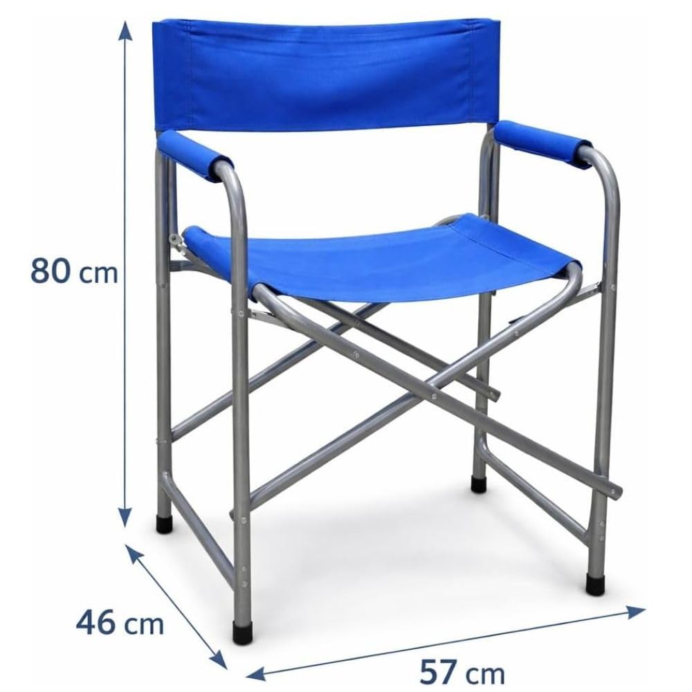 Set 2 Sedie Regista Pieghevoli 57x46x80 cm – Sedie da Campeggio con Struttura in Ferro e Tessuto Oxford Resistente – Sedie Outdoor Compatte e Maneggevoli per Giardino, Spiaggia, Terrazzo