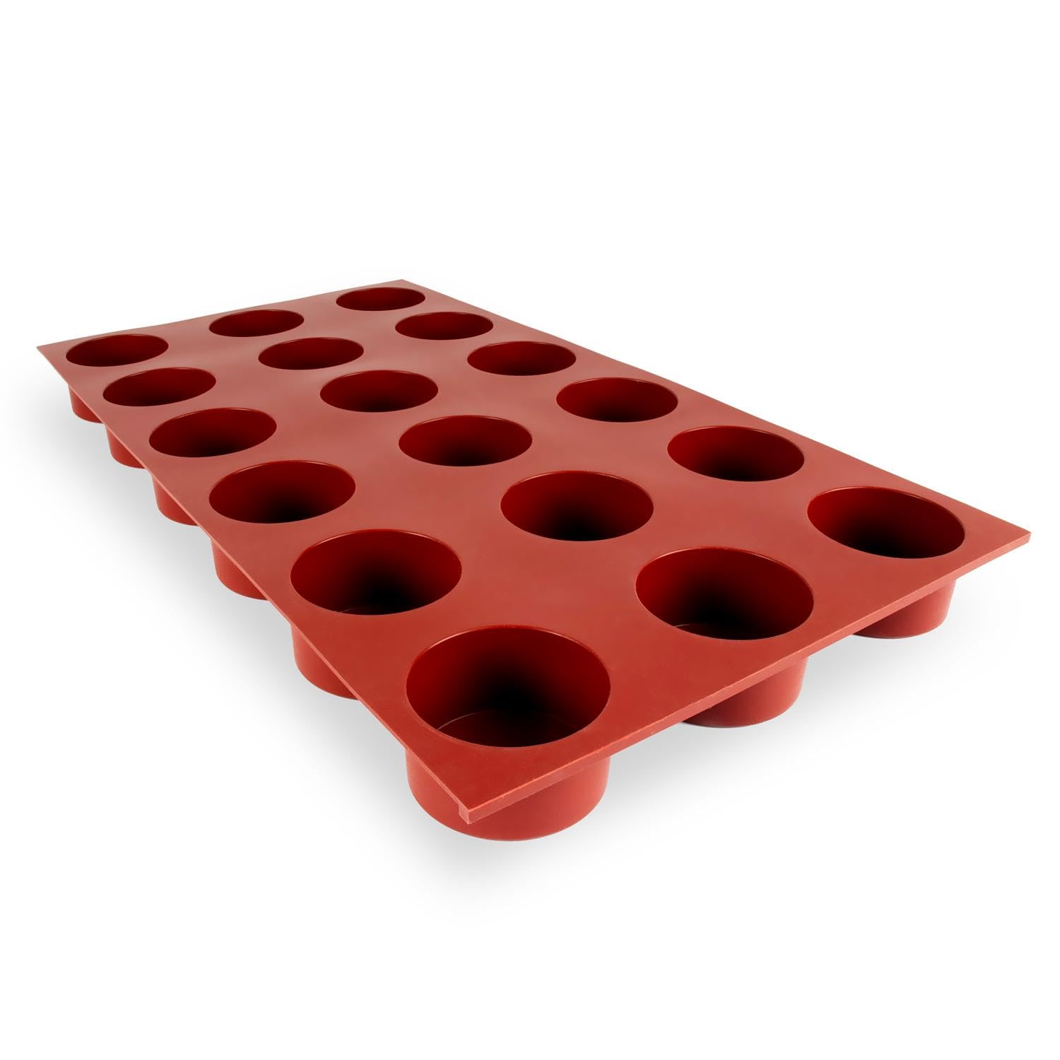 Maé, GN1/1 Molde cilíndrico de silicona de 18 celdas Ø62X35 mm, 108 ml, Fabricado en Francia, 27x50 cm