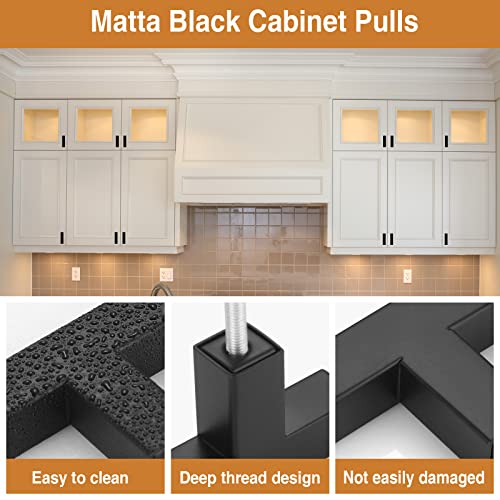 Koeka Matte Black Square Barcabinet Knobs 15 Pack Stainless Steel Single Hole Kitchen Cabinet Pulls 2 Inch Kitchen Cabinet Handles For T Bar Drawer Pulls Knobs For Dresser Drawers Cabinet #TOP2