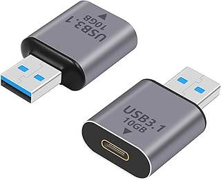 Poyiccot USB C to USB 3.1 Adapter 10Gbps, Female USB C to Male USB Adapter, USB 3.1 Type C to Type A Charger Converter OTG Fast Charging Compatible with iPhone, MacBook, Samsung Galaxy, 2Pack