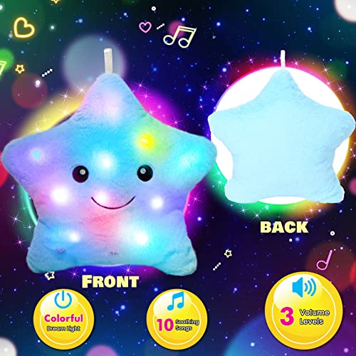 Cuteoy Music Smile Star Plush Pillow Glow Twinkle Star Lullaby Light Stuffed LED Toys Adjustable Volume Animated Soothe… - Image 5