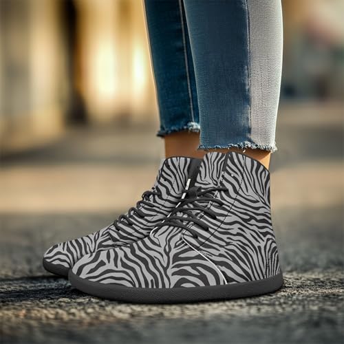Image of Fashion Print Womens Mens High Top Barefoot Sneakers Flat Shoes