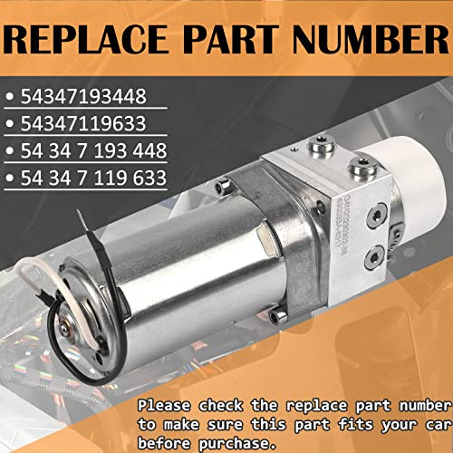 Image of 54347193448 Hydraulic Liftgate Pump Fits for 2003-2008 E85 Z4 2.0i 2.5i 3.0i 3.0si Replaces 54347119633 Convertible Top Hydraulic Roof Pump
