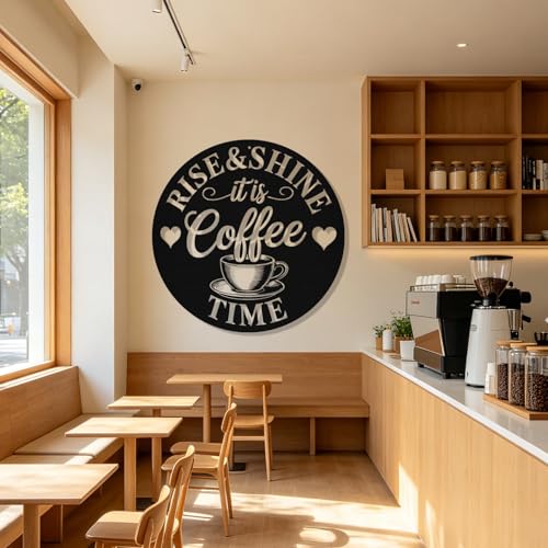 Image of Personalized Coffee Metal Sign, Custom Coffee Bar Signs, Custom Name Signs for Cafe Station, Coffee Wall Art Decor for Kitchen, Cafe Shop Decor, Cafe Lover Gift
