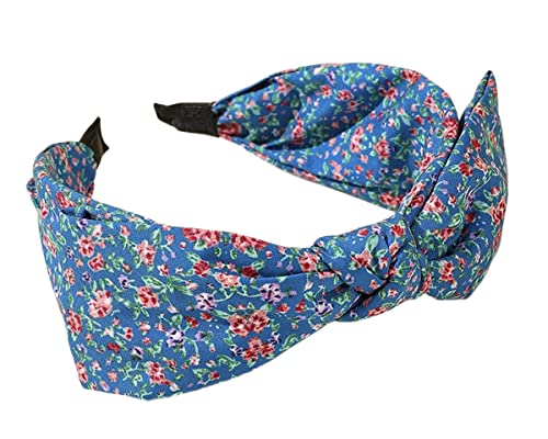 scicent Head Bands Adult Women Bow Print Hairbands Knotted Headband Fabric Print Hair Band Twisted Headwrap Bunny Ear Wide Hair Hoops Boho Headbands for Women 10906