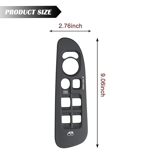 Miniatura 4 de Gray Master Power - Interruptor de ventana de puerta con bisel delantero del lado del conductor  para Dodge Ram 1500 2500 3500 Quad Cab 2006-2008,