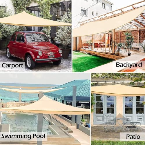 Voile d'auvent perméable triangulaire 2.4m imperméable pour pergola - 4