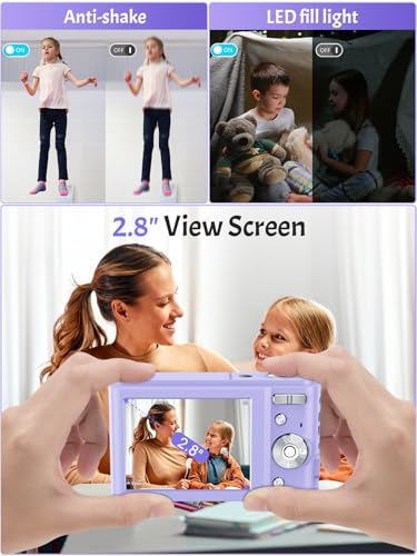 Cámara digital compacta 48MP 4K con pantalla LCD 2.8" miniatura 5