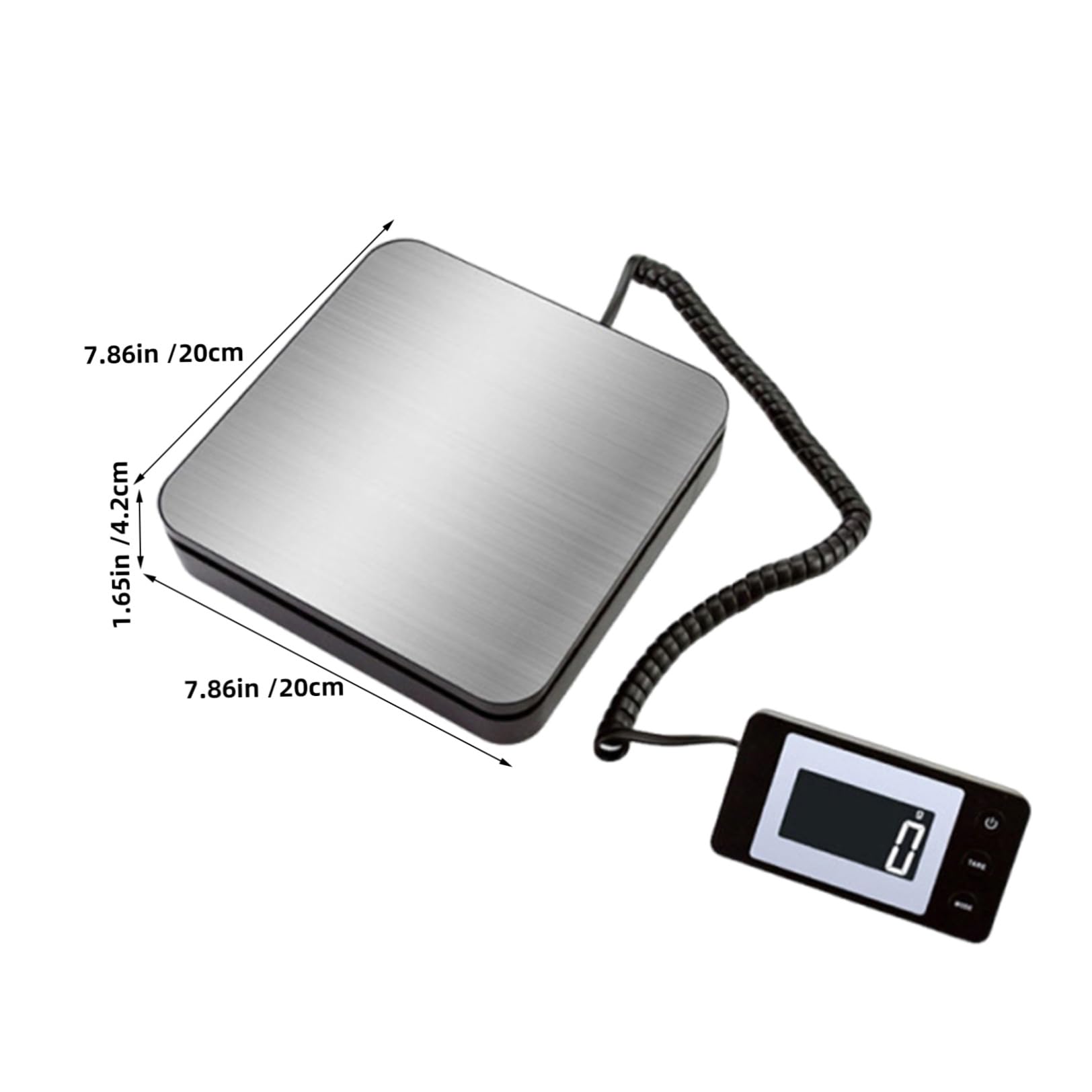 SOLUSTRE Tragbare mit Lcd Anzeige 50kg Elektronische Paketwaage Kleiner Edelstahl und Kunststoff Tare und Hold Funktion ohne Batterien für Büro und Paketsortierung