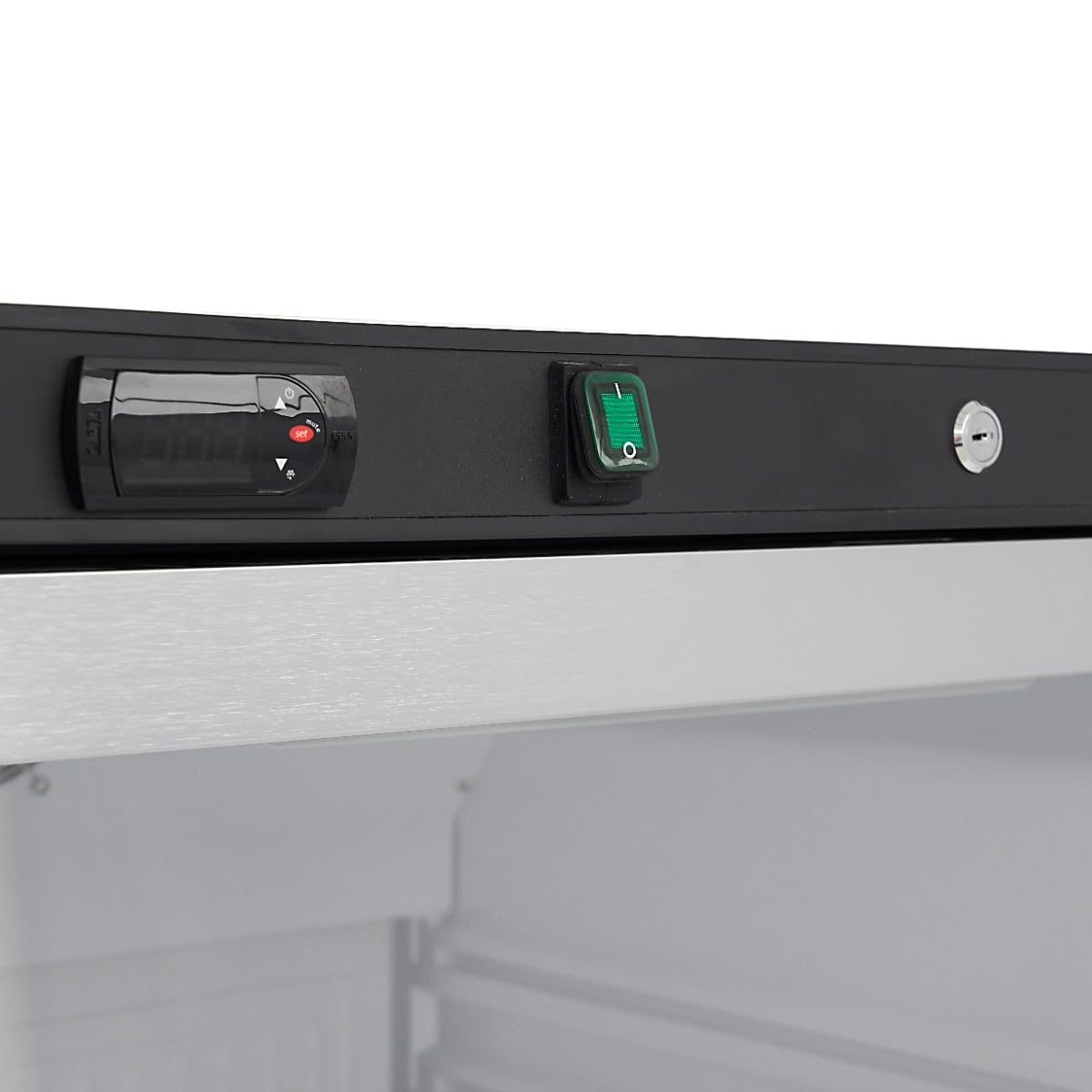 Maxima Réfrigérateur 600L Noir avec Porte Vitrée - 4 Grilles Réglables - Refroidissement Restaurant - Professionnel