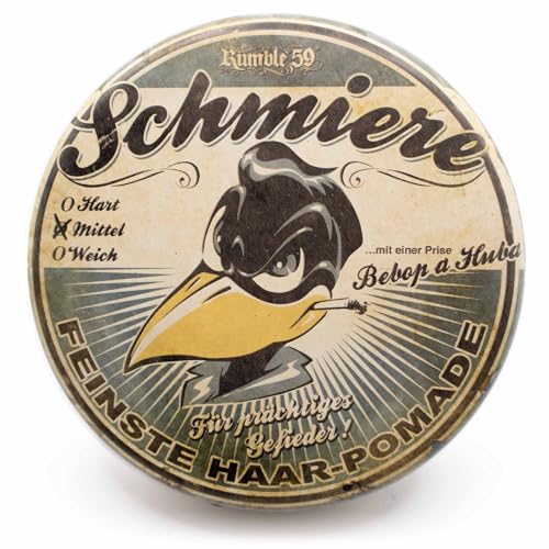 Rumble59 - Schmiere Pomade Herren - Klassiker mit Kaugummiduft - 140 ml mittlerer Halt - wachsbasierte Haarpomade für normale bis dicke Haare - Hairstyling Made in Germany