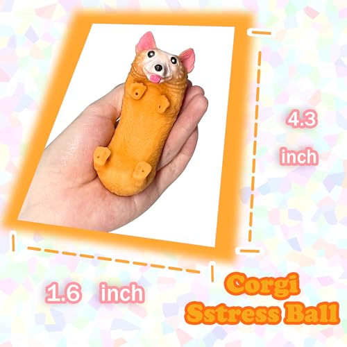 ZTATU Corgi Stretchy Toys (1PCS) Stress Balls for Kids and Adults Squishy Fidget Toys, Stress Ball Stress Relief Toy, Squeeze Ball Party Favors for Kids Autism Sensory Toys for Autistic Children - Image 2