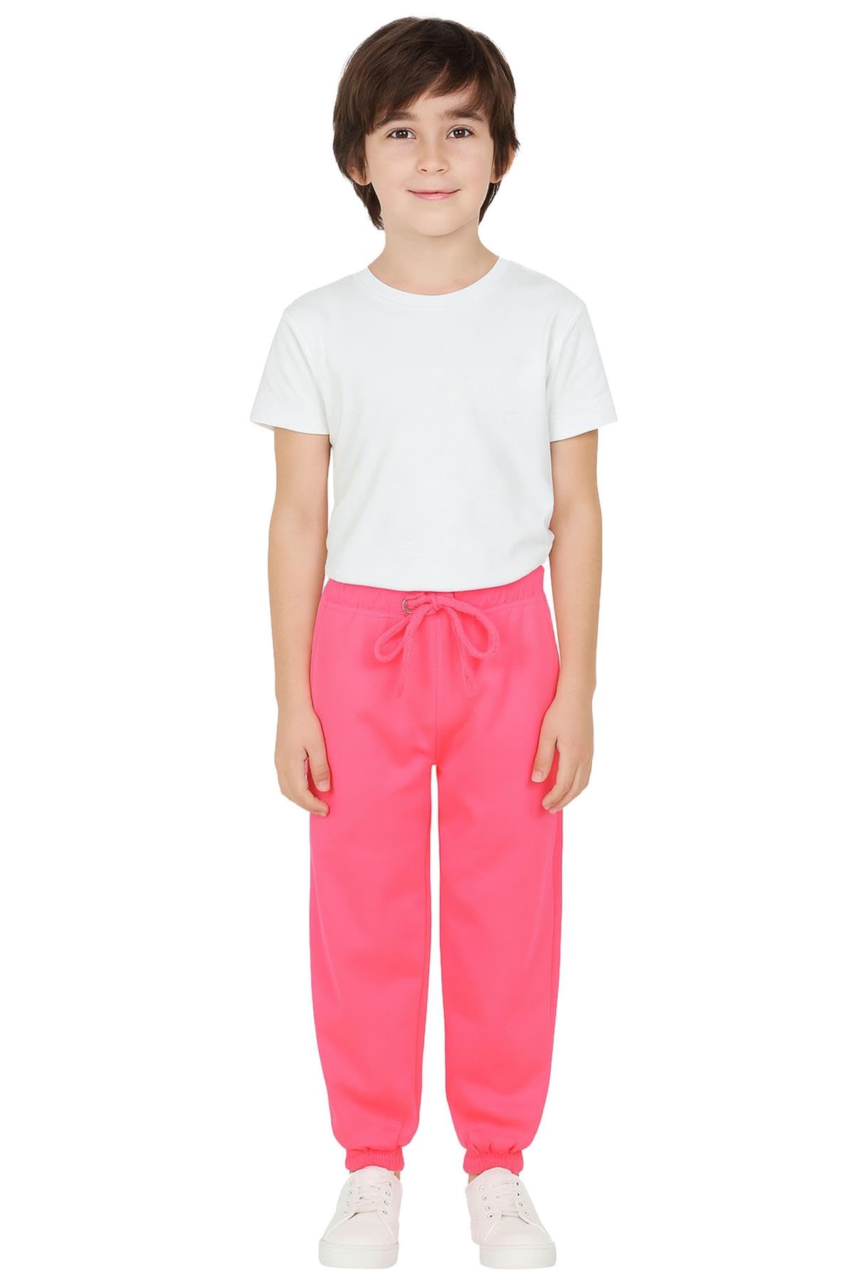 A2z 4 Kids Boys Neon Pink Fleece Joggers Tracksuit - Fleece Trouser 3-4.