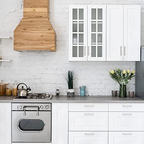 Image of Ravinte 25 Pack 5 Inch Stainless Steel Cabinet Handles Square Cabinet Pulls Brushed Nickel Cabinet Hardware Kitchen Cabinet Drawer Pulls Come with Screwdriver