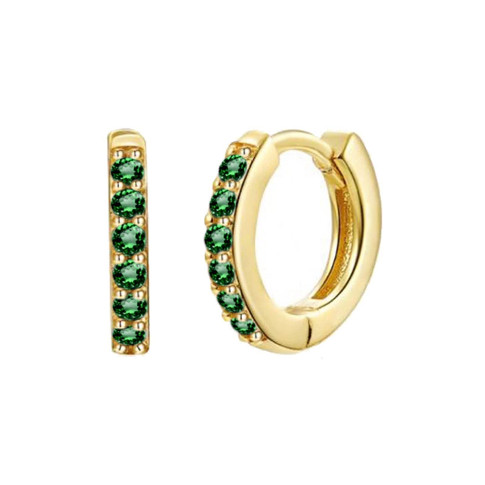 YCTTKDD Creolen aus Silber 925, für Damen, eleganter runder Zirkonia, hypoallergener Piercing-Schmuck