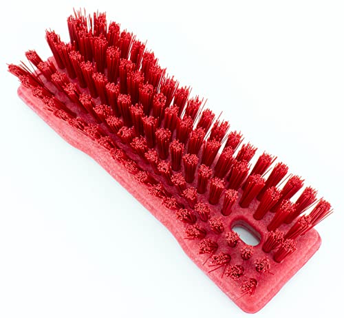 Image of SPARTA Comfort Grip Scrub Brush Hand Brush for Bathroom, Kitchens, Countertop, Plastic, 8 Inches, Red