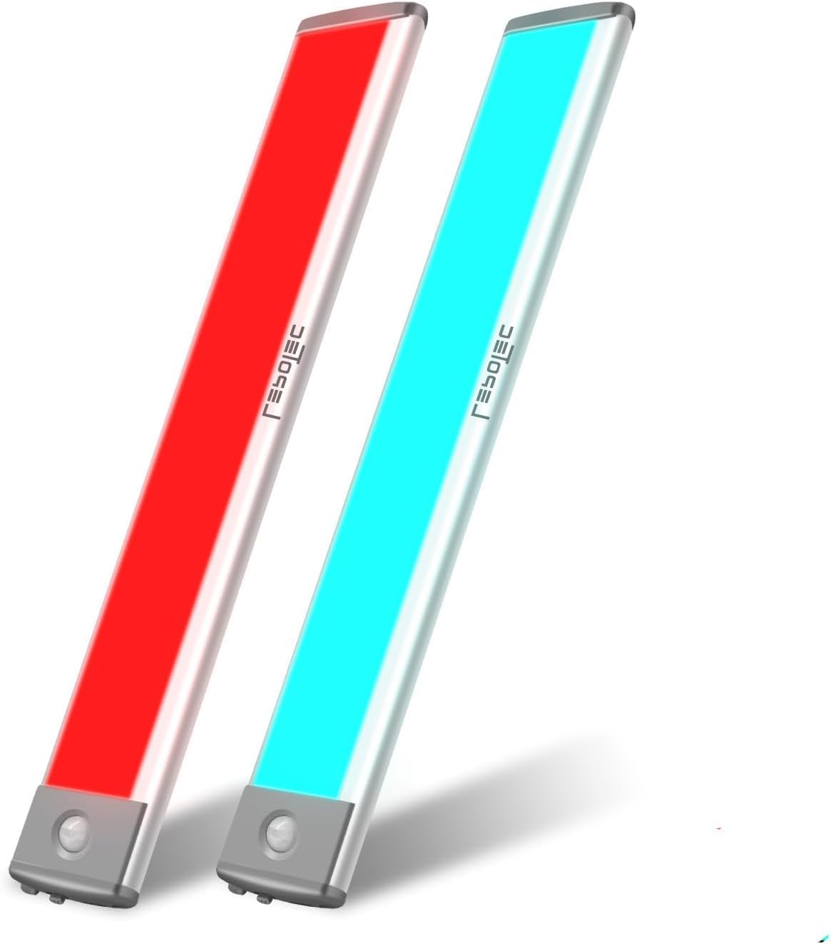 LEPOTEC RGB Night Light with Motion Sensor and Magnet, Indoor Lighting with Dimmable Brightness for Home, Closet, Kitchen, Bedroom, Playroom, Camping, etc., 2 Pack