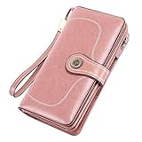 Ideale Geschenke - Die geldbörsen damen leder kam in einem Pappkarton verpackt; Sehr schöne leder damen Geldbörse mit viele kartenfächern, eignet sich perfekt als Geschenk fur Weihnachts, Valentinstag, Oster, Geburtstags, Muttertag.