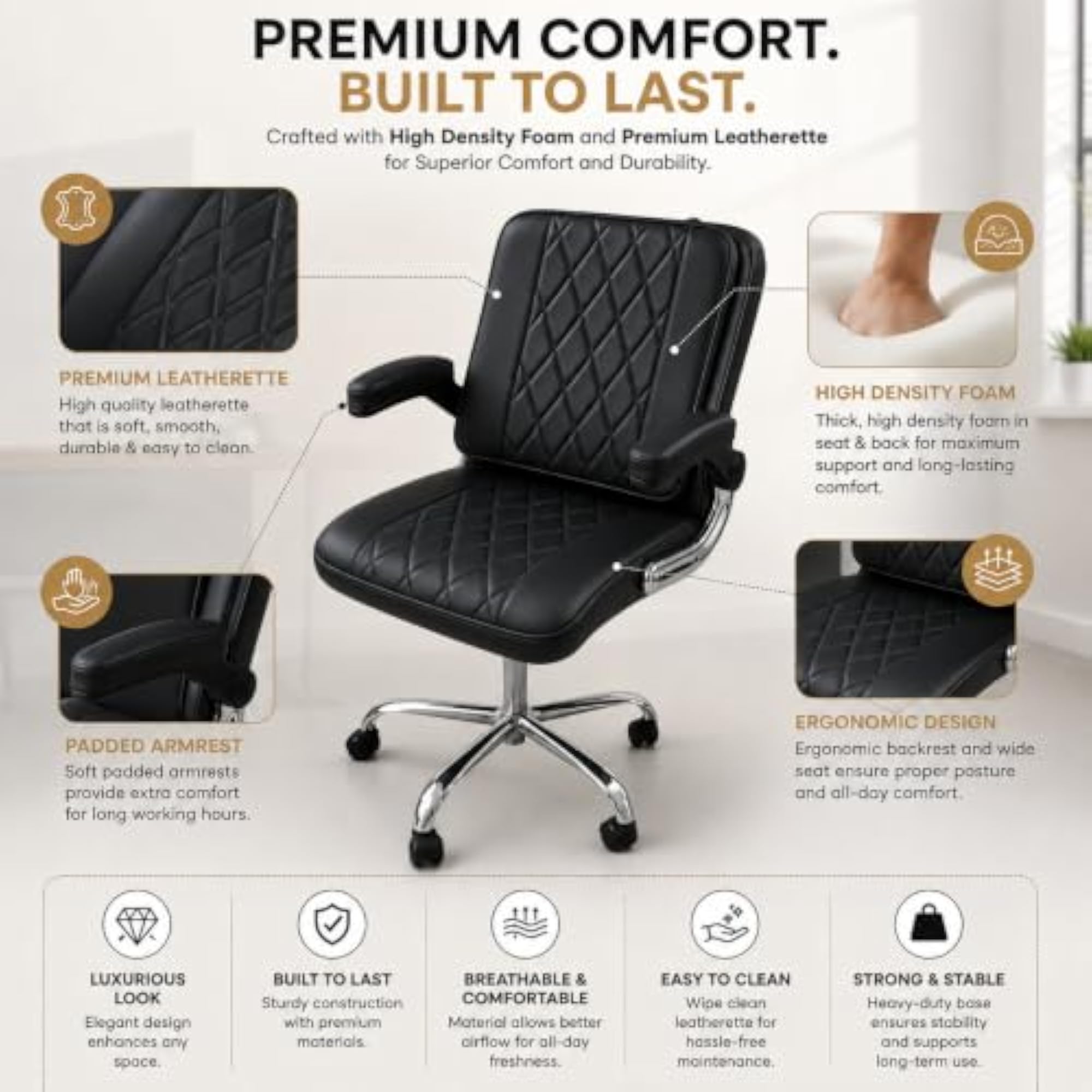 Executive Office Chair with Flippable Pillow
