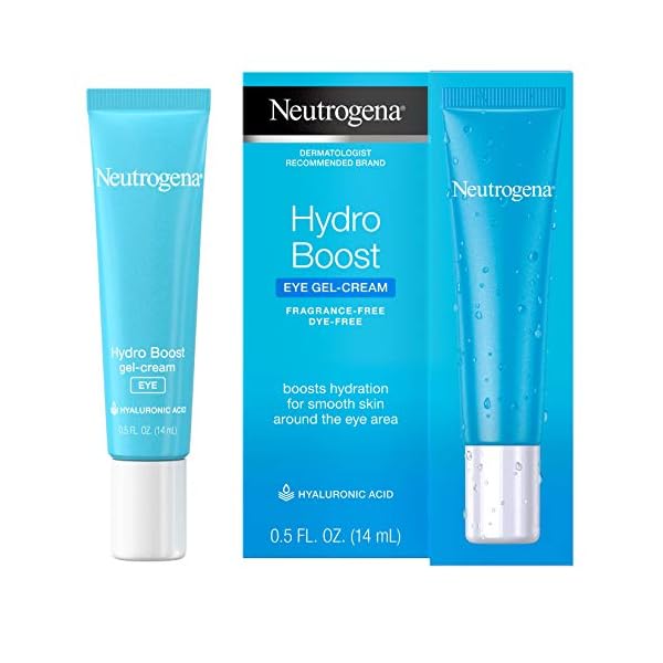 Neutrogena-Hydro-Boost-Hydrating-Gel-Eye-Cream-with-Hyaluronic-Acid-Dermatologist-Recommended-Water-Gel-Under-Eye-Cream-Oil-Dye-Fragrance-Free-05-Fl-Oz Neutrogena Hydro Boost Under Eye Cream, with Purified Hyaluronic Acid, Keeps Under Eye Area Looking Smooth & Hydrated, Fragrance Free and Non-Comedogenic, 0.5 oz