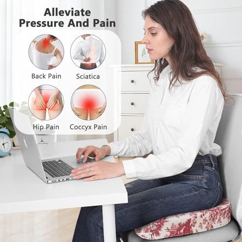 Image of Tailbone Pain Relief Cushion, Memory Foam Seat Cushion for Coccyx Sciatica Pain Pressure Relief Office Desk Chair