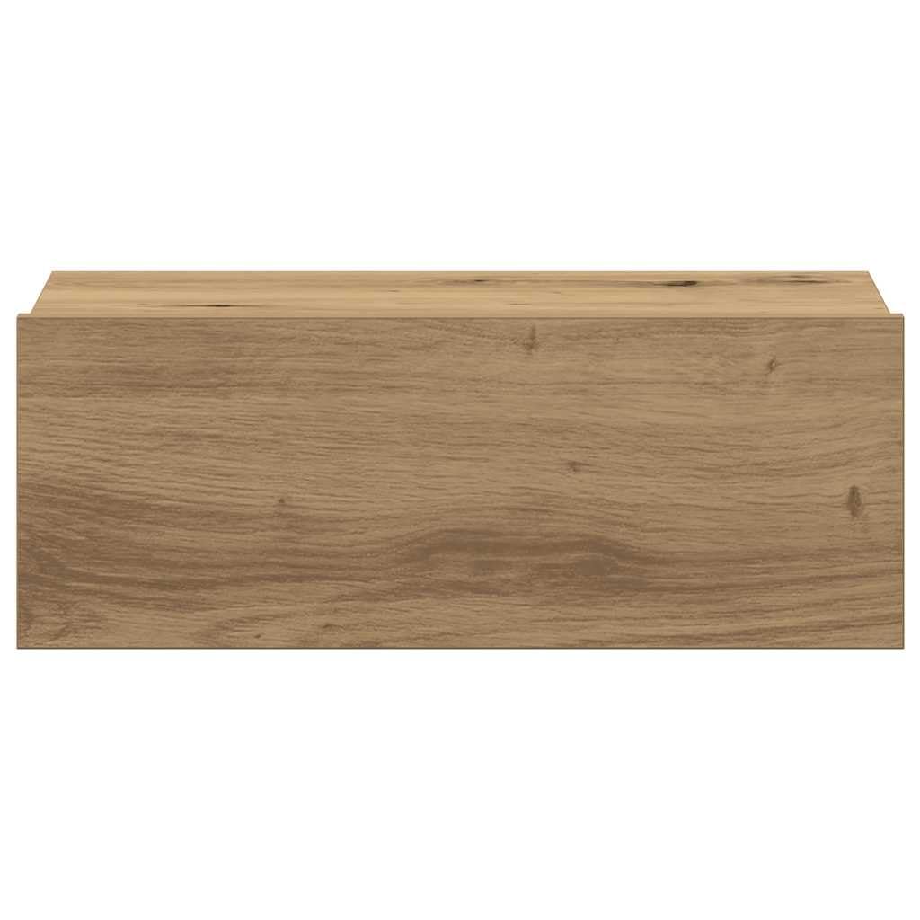 vidaXL Mesitas de Noche flotantes 2 uds Roble Artesanal 40x32x15cm