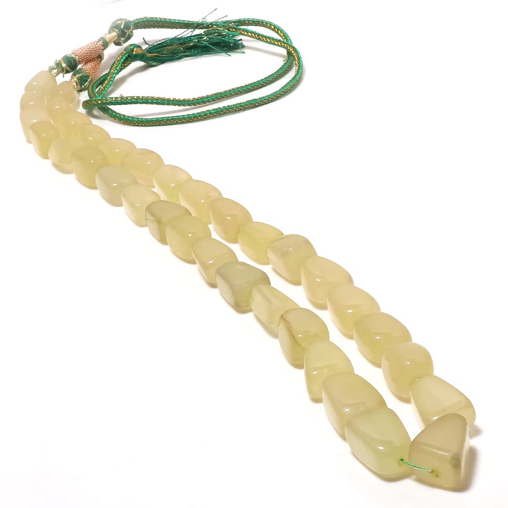 KGN GEMS, Beautiful Natural Yellow Quartz Gemstone TASBIH, 12MM 33 Beads, Healing Plain Prayer Gemstone TASBIH, Faith and Love, for Women and Men